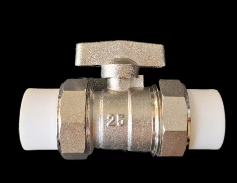 大碟柄PPR双活接球阀